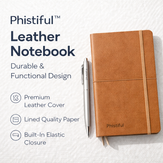 Phistiful™ Classic Leather Journal Notebook Write Freely. Capture Every Thought.